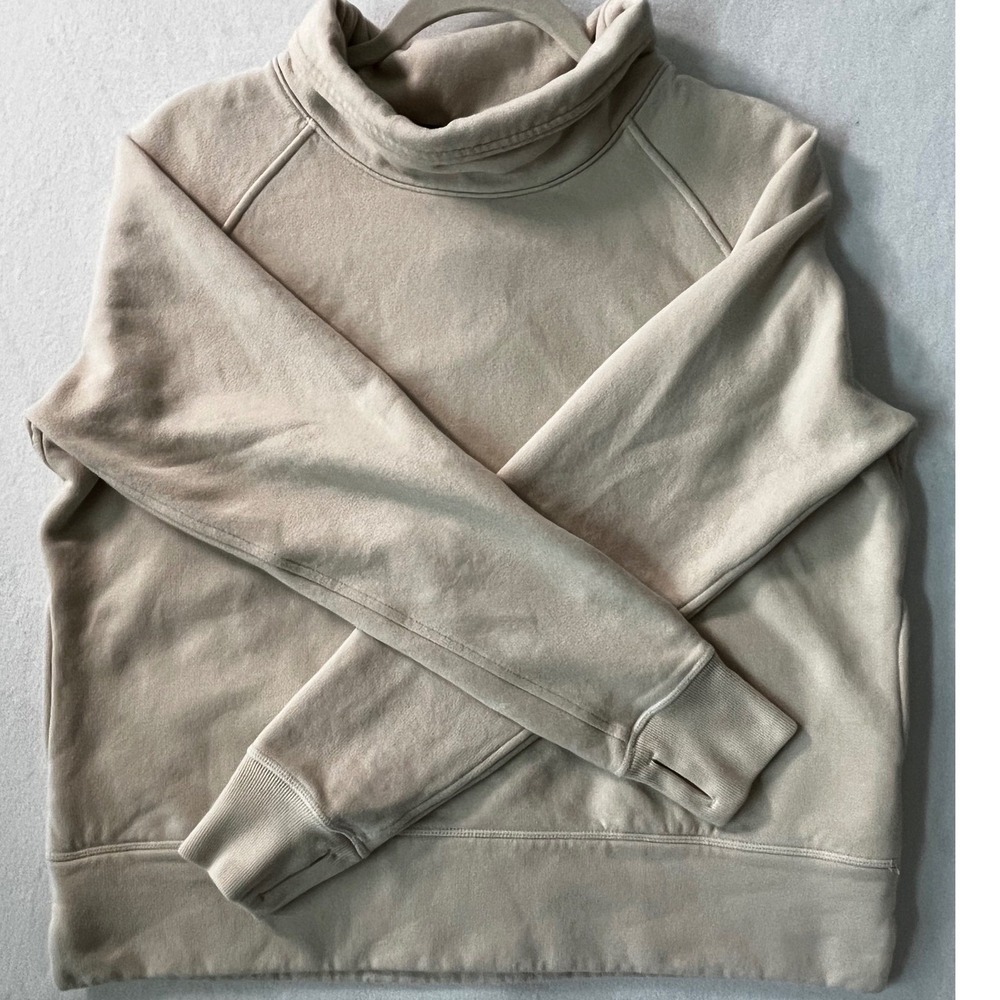 Public Rec Cream Funnel‎ Neck Sweatshirt Large Pima Cotton Minimalist Gorpcore